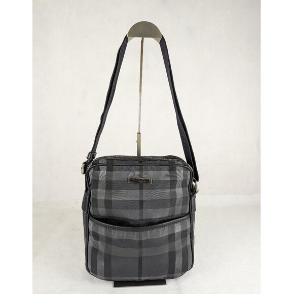 Authentic Burberry Nova Check Black/Gray Manor Crossbody Bag Made in Romania - Picture 1 of 12